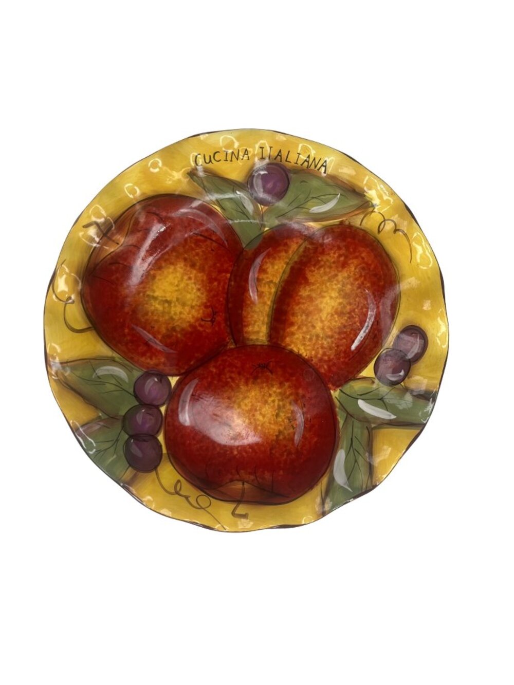 J&S Imports Cucina Italiana Ceramic Serving Bowl Salad Pasta Scalloped Edges